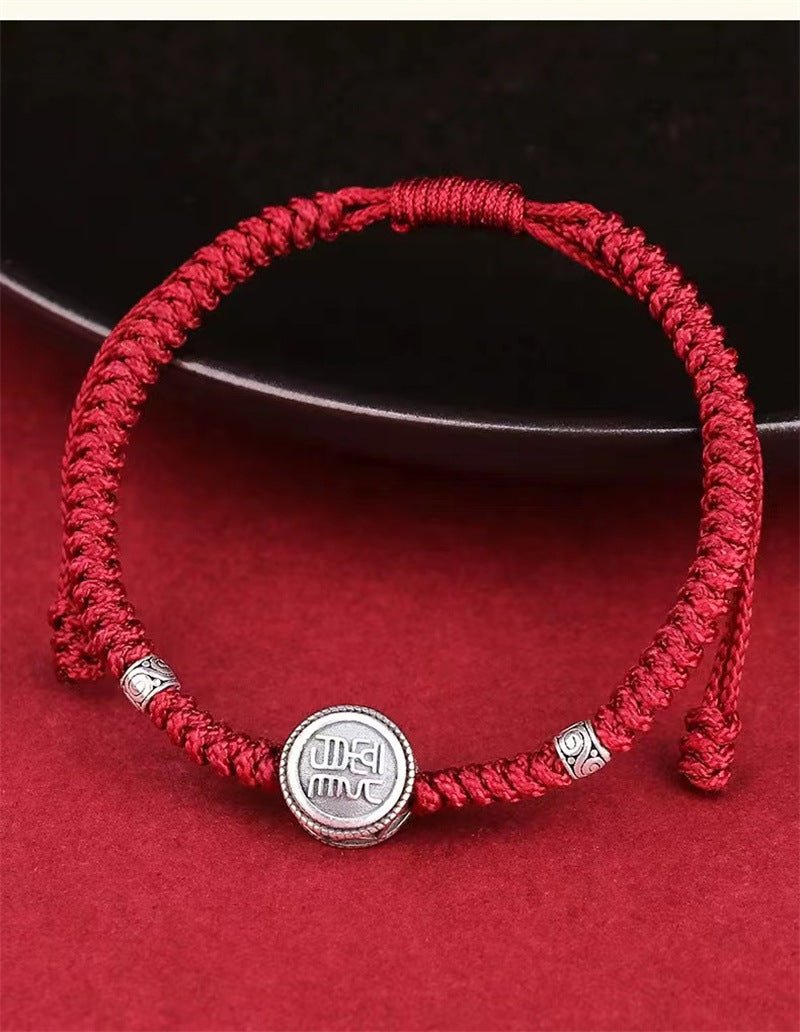 S925 Sterling Silver 12 Zodiac Red String Bracelet – Snake Year 2025 Edition 🐍 - STAR8S