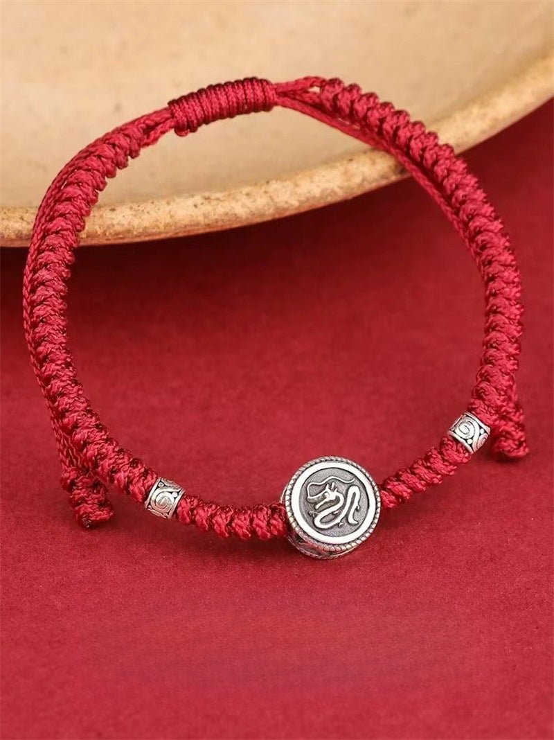 s925 sterling silver 12 zodiac red string bracelet – snake year 2025 edition 🐍 - star8s