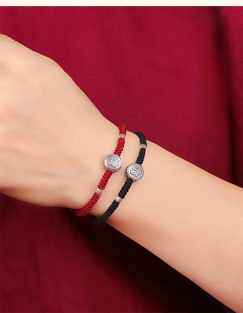S925 Sterling Silver 12 Zodiac Red String Bracelet – Snake Year 2025 Edition 🐍 - STAR8S