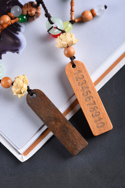 Sandalwood & Agarwood Keychain - Peaceful, Safe, and Joyful Wooden Car Keychain - STAR8S