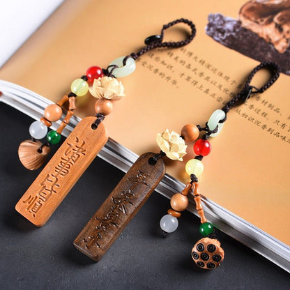 Sandalwood & Agarwood Keychain - Peaceful, Safe, and Joyful Wooden Car Keychain - STAR8S