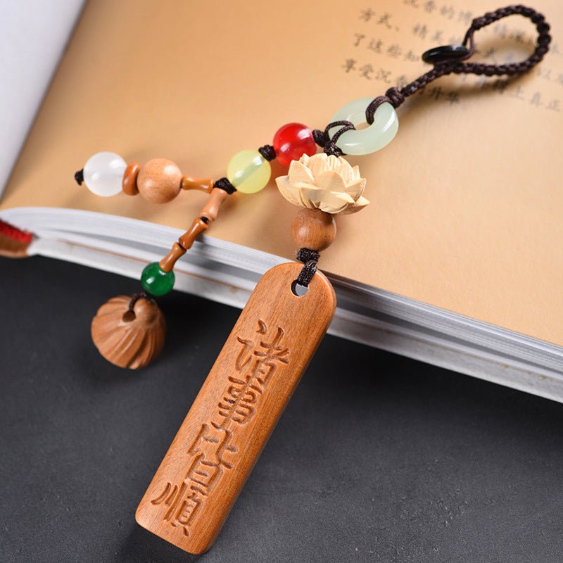 Sandalwood & Agarwood Keychain - Peaceful, Safe, and Joyful Wooden Car Keychain - STAR8S