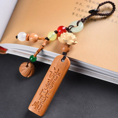 Sandalwood & Agarwood Keychain - Peaceful, Safe, and Joyful Wooden Car Keychain - STAR8S