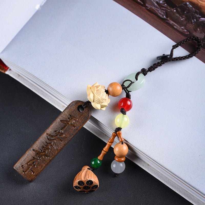 Sandalwood & Agarwood Keychain - Peaceful, Safe, and Joyful Wooden Car Keychain - STAR8S