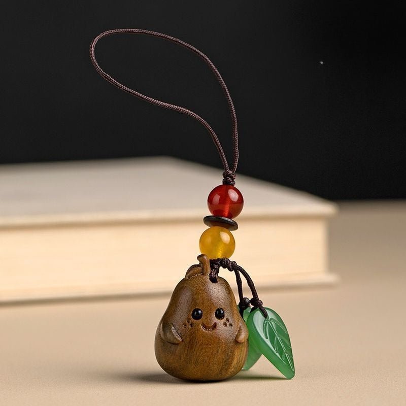 sandalwood pear keychain for men & women | cute couple car key chain | mobile strap pendant - star8s