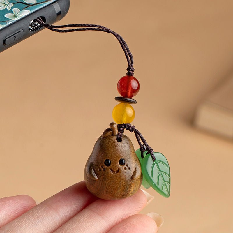 sandalwood pear keychain for men & women | cute couple car key chain | mobile strap pendant - star8s