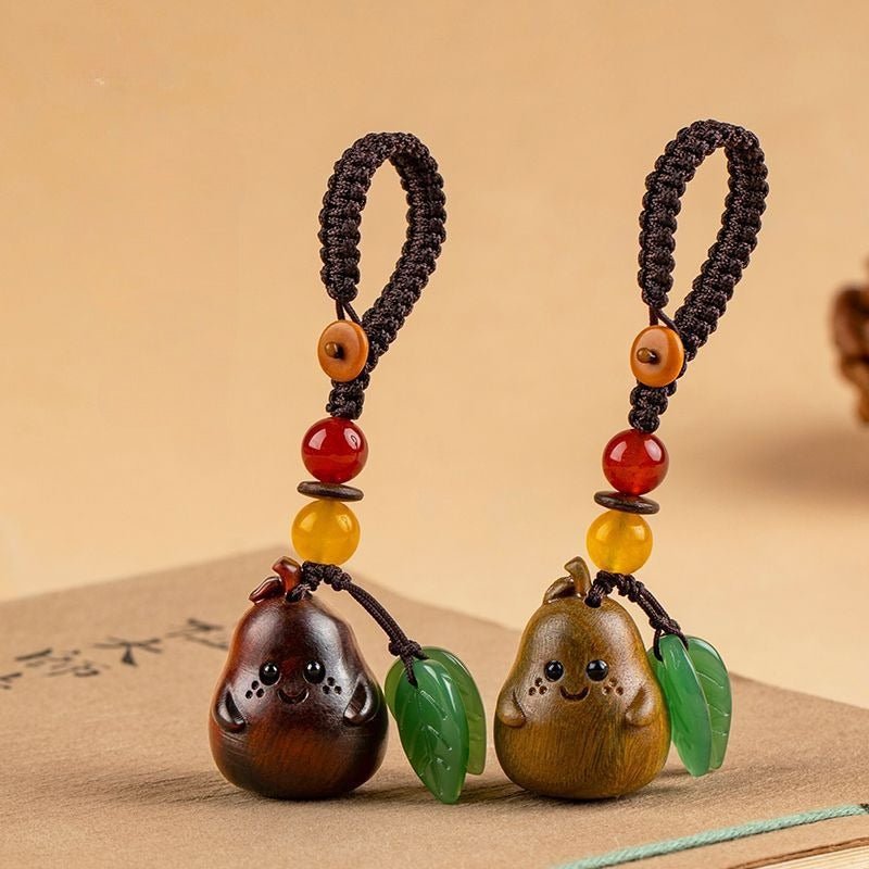 Sandalwood Pear Keychain for Men & Women | Cute Couple Car Key Chain | Mobile Strap Pendant - STAR8S