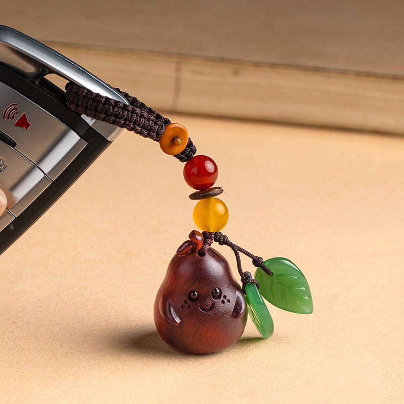 Sandalwood Pear Keychain for Men & Women | Cute Couple Car Key Chain | Mobile Strap Pendant - STAR8S