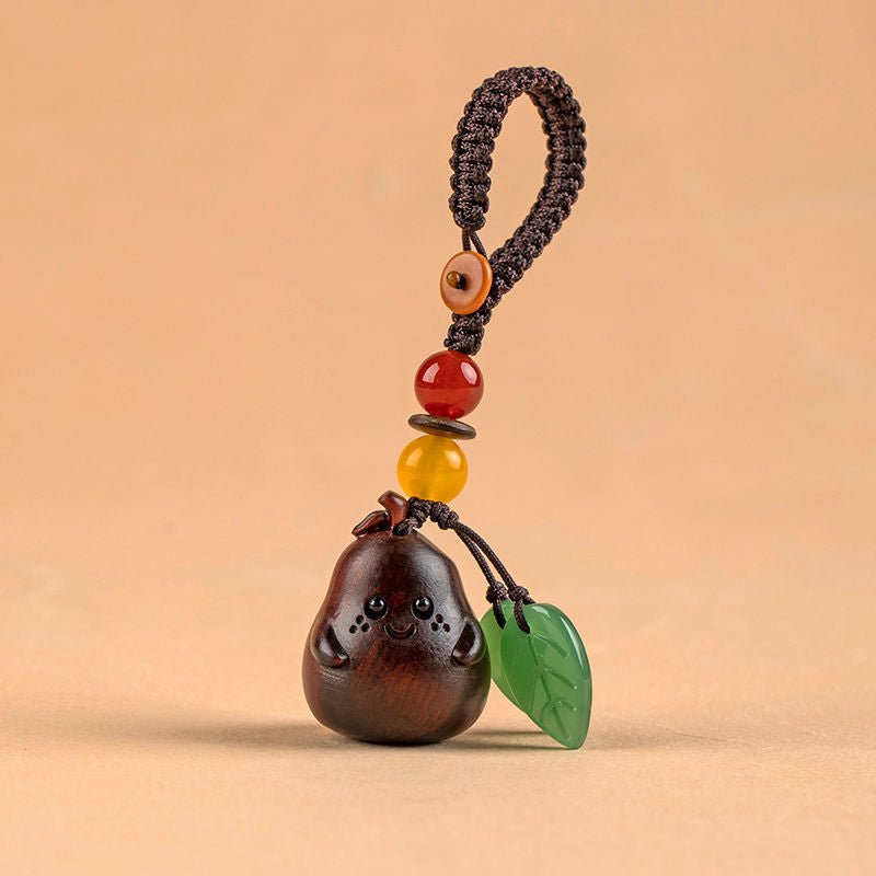 sandalwood pear keychain for men & women | cute couple car key chain | mobile strap pendant - star8s