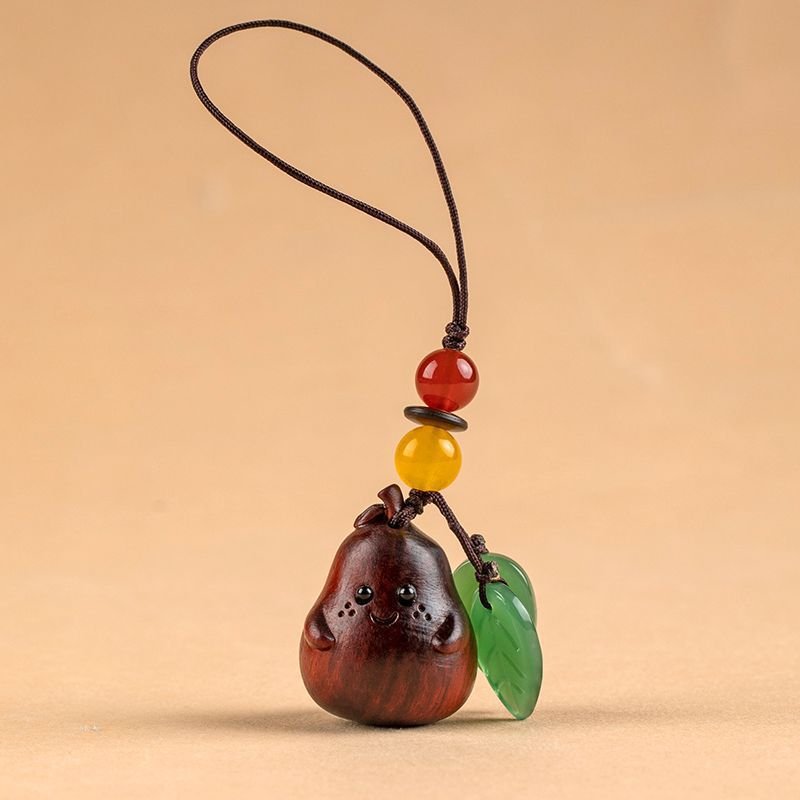 Sandalwood Pear Keychain for Men & Women | Cute Couple Car Key Chain | Mobile Strap Pendant - STAR8S
