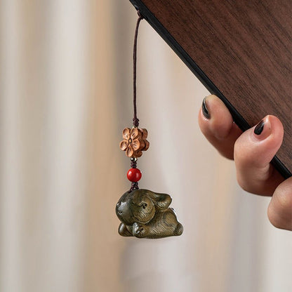 Sandalwood Zodiac Rabbit Keychain | Cute Car Keychain Pendant for Men & Women - STAR8S