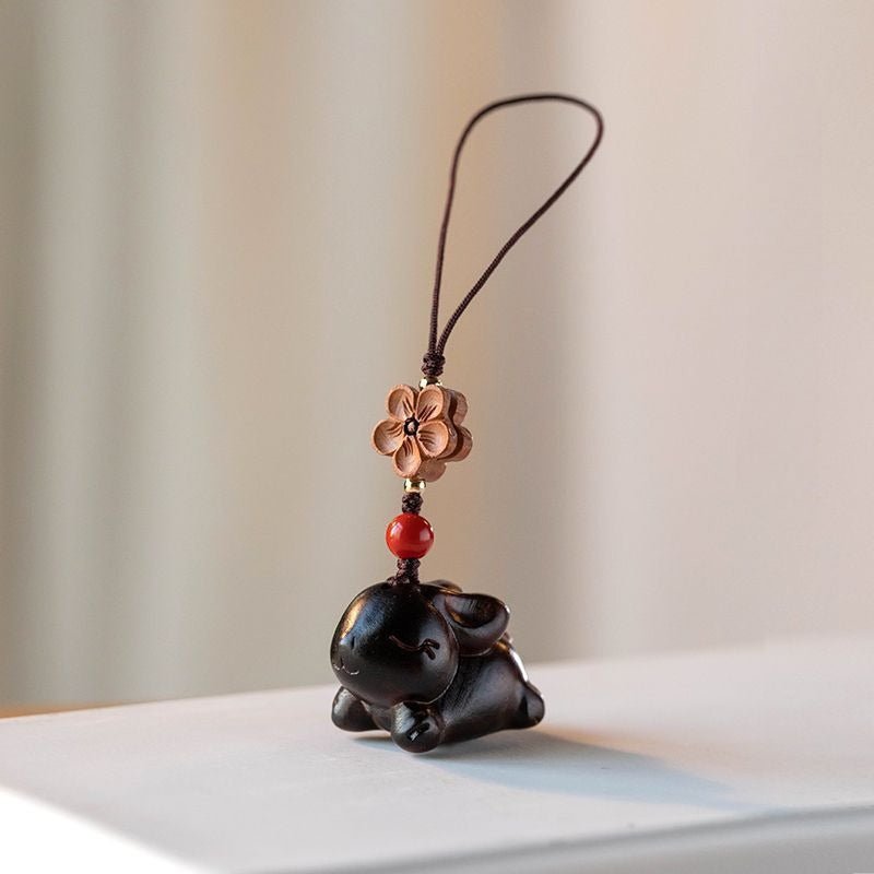 Sandalwood Zodiac Rabbit Keychain | Cute Car Keychain Pendant for Men & Women - STAR8S