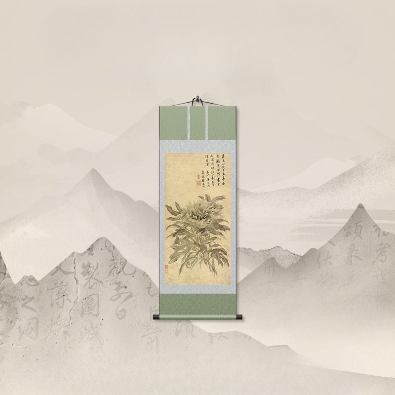 Scroll Painting Chinese: Tang Yin’s Chinese Peony Scroll HD print | STAR8S