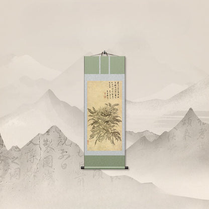 Scroll Painting Chinese: Tang Yin’s Chinese Peony Scroll HD print | STAR8S
