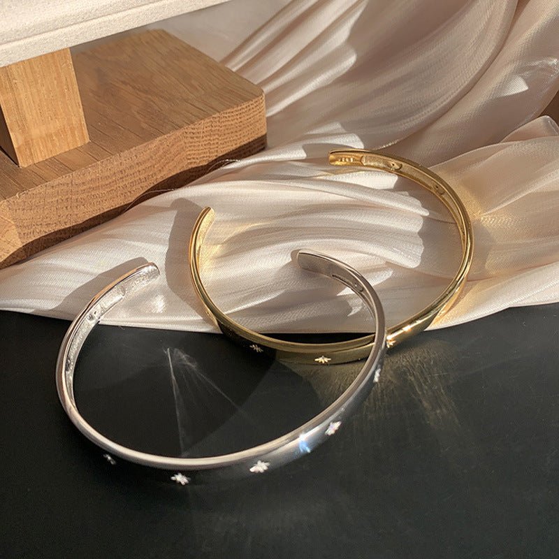 Starry Wide Open Cuff Bracelet for Women – Chic, Elegant, Luxury Metal Bracelet - STAR8S