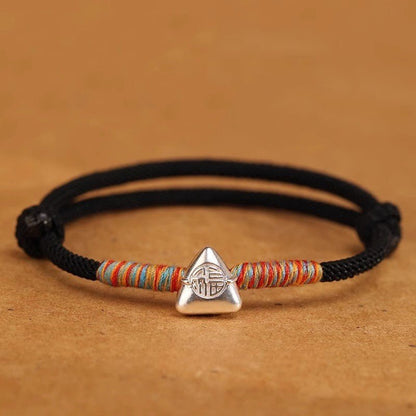 sterling Silver Red String Bracelet - Handmade Colorful Woven Bracelet for Child Adult – Traditional Festival - STAR8S
