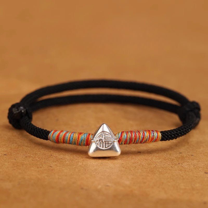 sterling Silver Red String Bracelet - Handmade Colorful Woven Bracelet for Child Adult – Traditional Festival - STAR8S
