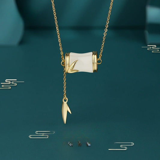 Stylish & Elegant Bamboo Joint Jade Necklace: Hetian Jade Lucky  | STAR8S