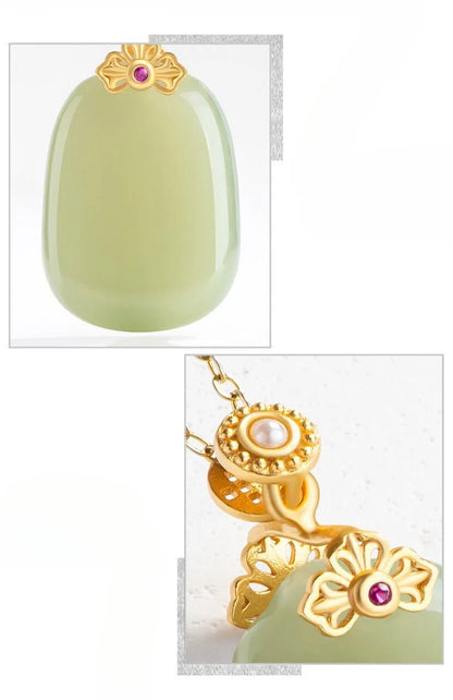 Stylish & Elegant Inlaid Jade Pendant: Hetian Jade Safe S925 Unisex | STAR8S - STAR8S