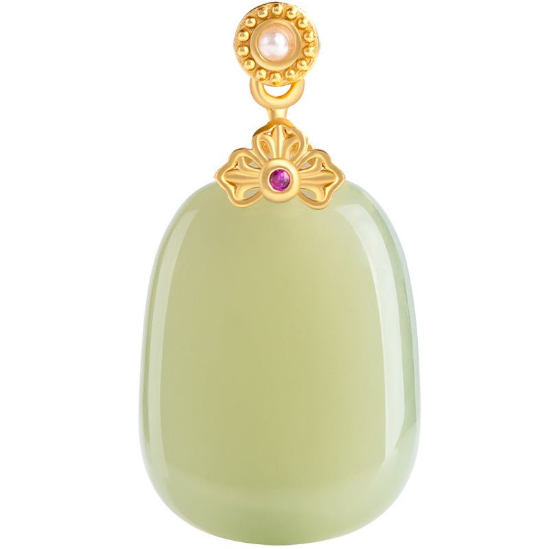 Stylish & Elegant Inlaid Jade Pendant: Hetian Jade Safe S925 Unisex | STAR8S