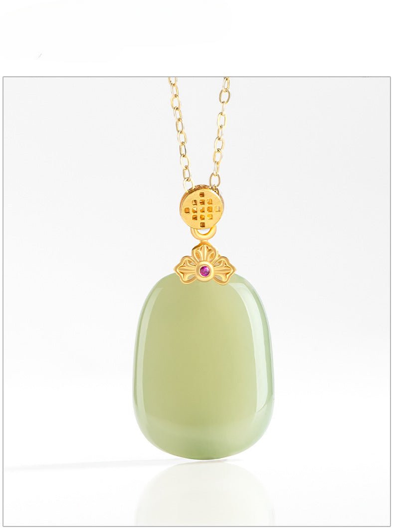 Stylish & Elegant Inlaid Jade Pendant: Hetian Jade Safe S925 Unisex | STAR8S