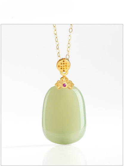 Stylish & Elegant Inlaid Jade Pendant: Hetian Jade Safe S925 Unisex | STAR8S