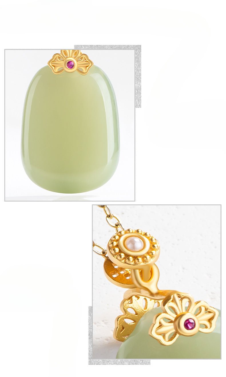 Stylish & Elegant Inlaid Jade Pendant: Hetian Jade Safe S925 Unisex | STAR8S