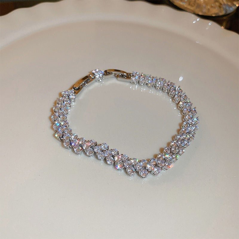 super sparkling zircon inlay snap bracelet luxury, and elegant design for women - star8s