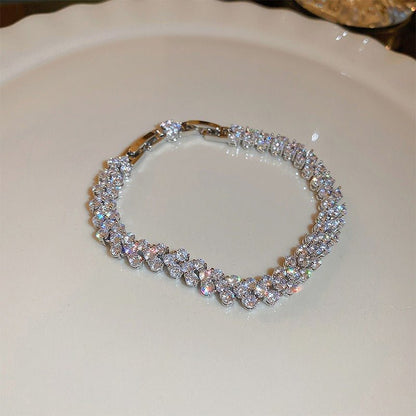 Super Sparkling Zircon Inlay Snap Bracelet Luxury, and Elegant Design for Women - STAR8S