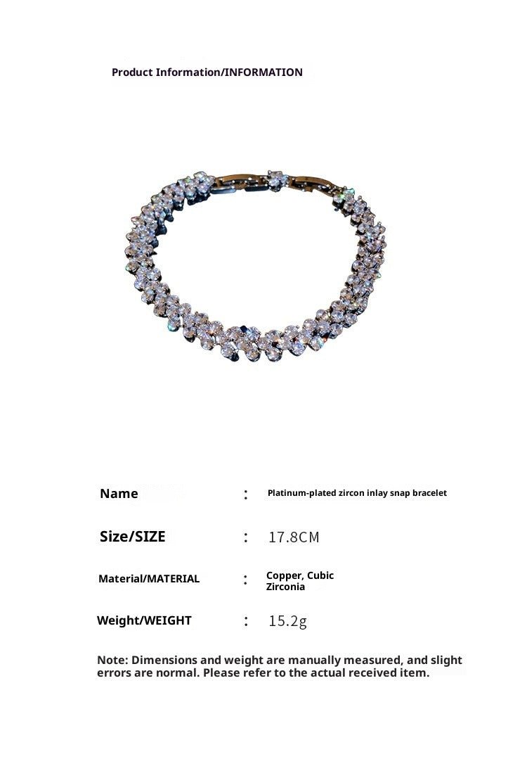 super sparkling zircon inlay snap bracelet luxury, and elegant design for women - star8s