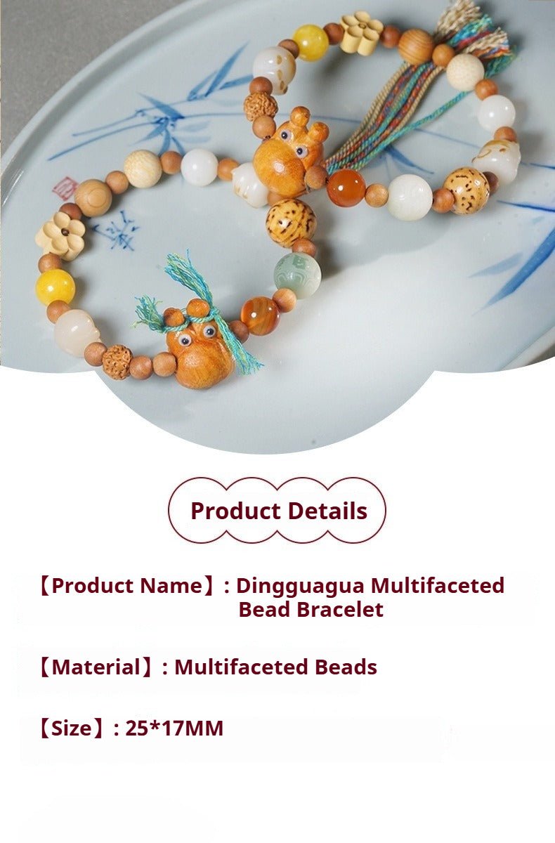 Top - Quality 18 - Seed Multi - Treasure Bodhi Bracelet with Cat Pendant Sandalwood Prayer Beads - STAR8S