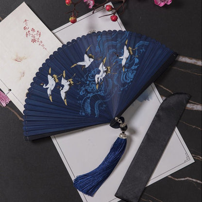 Traditional Chinese Fan - Elegant Bamboo Handheld Fan for Women | Chinese Wind Classical Folding Fan - STAR8S