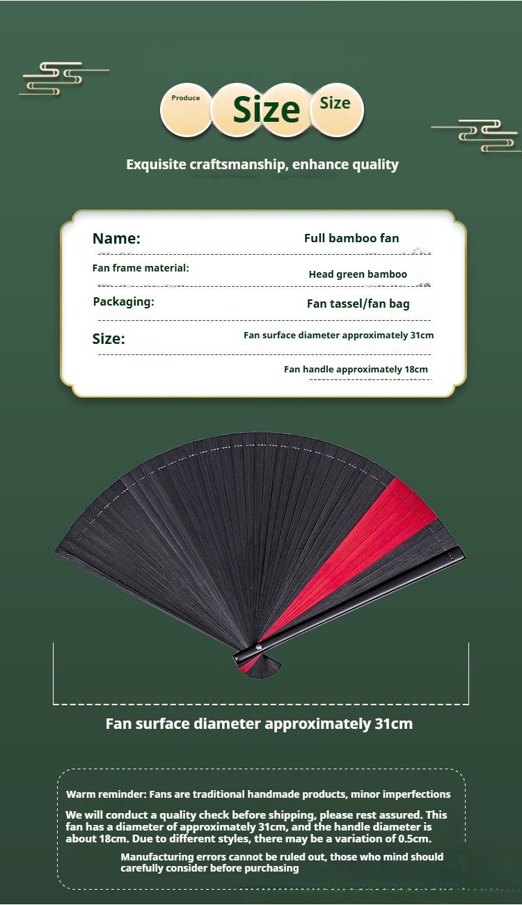 Traditional Chinese Fan - Elegant Bamboo Handheld Fan for Women | Chinese Wind Classical Folding Fan - STAR8S