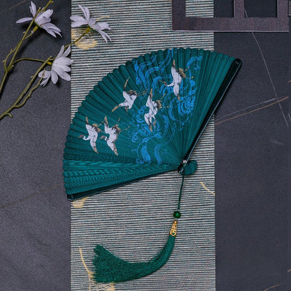 Traditional Chinese Fan - Elegant Bamboo Handheld Fan for Women | Chinese Wind Classical Folding Fan - STAR8S