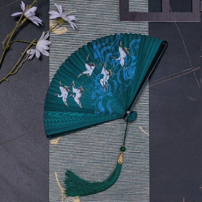 Traditional Chinese Fan - Elegant Bamboo Handheld Fan for Women | Chinese Wind Classical Folding Fan - STAR8S