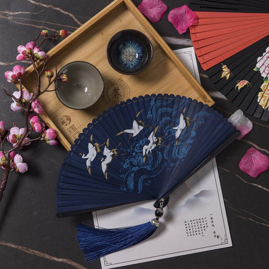 Traditional Chinese Fan - Elegant Bamboo Handheld Fan for Women | Chinese Wind Classical Folding Fan - STAR8S