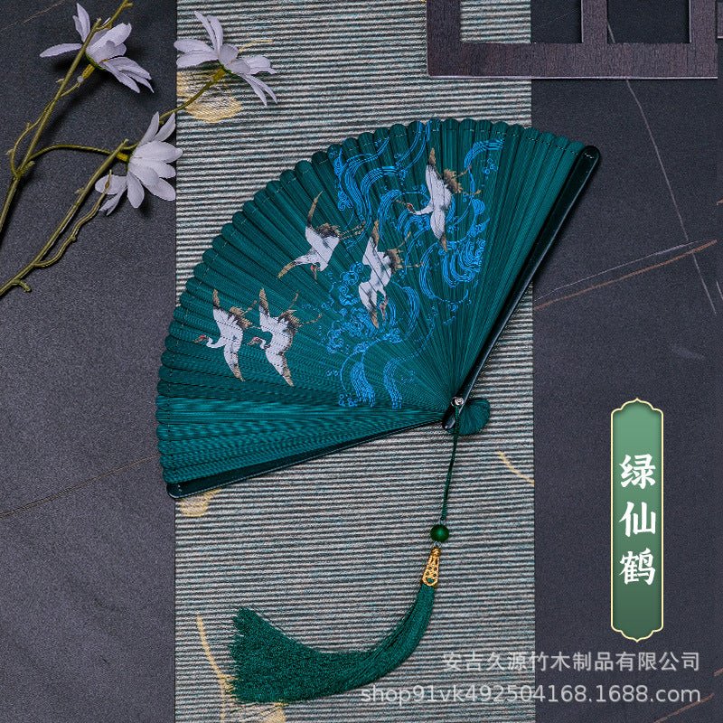 Traditional Chinese Fan - Elegant Bamboo Handheld Fan for Women | Chinese Wind Classical Folding Fan - STAR8S