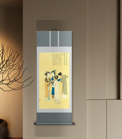 Traditional Chinese Painting: Tang Yin’s Shu Palace Prostitute Scroll HD print | STAR8S