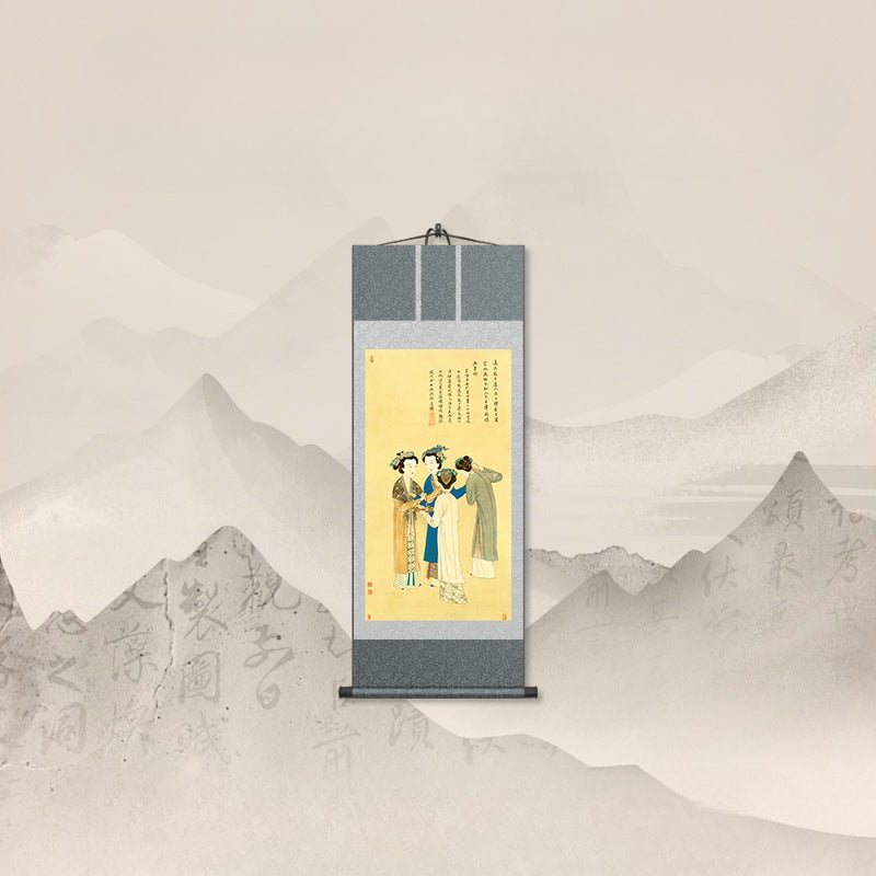 traditional chinese painting: tang yin’s shu palace prostitute scroll hd print | star8s