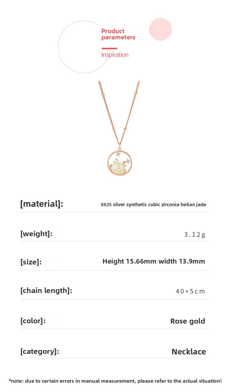 Real Jade Necklace - 925 Silver Gold Plated Dragon Hetian Pendant | STAR8S