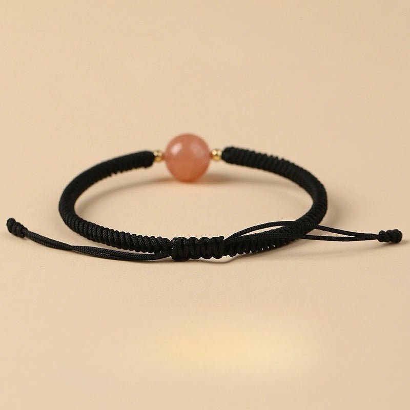 Unique Crystal Bracelet: Twelve Zodiac Strawberry Moonstone | STAR8S