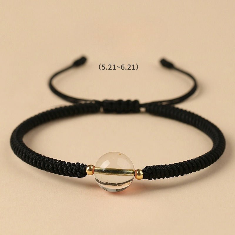 unique crystal bracelet: twelve zodiac strawberry moonstone | star8s