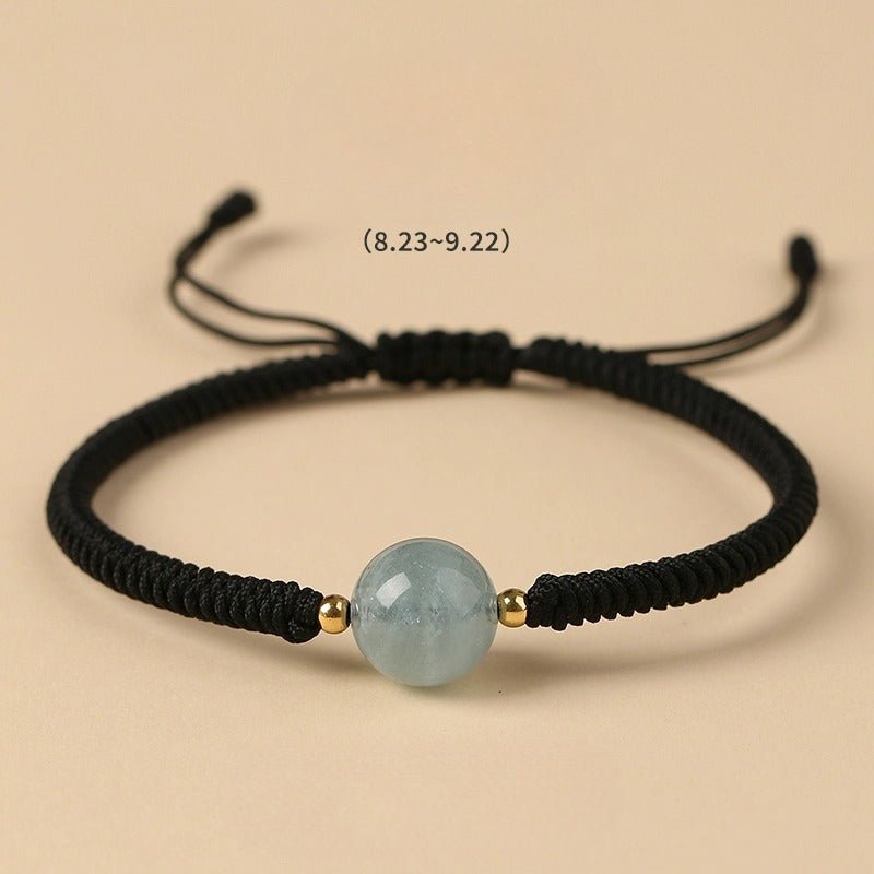 unique crystal bracelet: twelve zodiac strawberry moonstone | star8s
