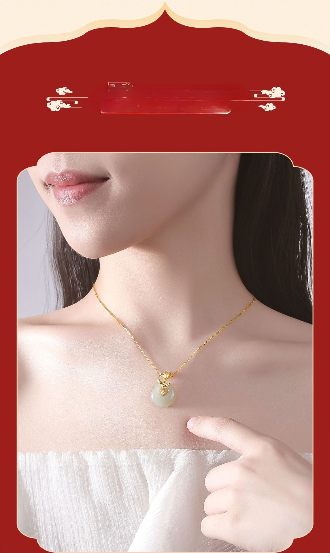 Unique Jade Necklace Jewelry: Rose Safety Disc Hetian Jade Collarbone Chain | STAR8S