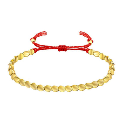 Unisex Copper Bead Red String Bracelet with Creative Tassels – Adjustable Friendship Handcrafted Bracelet - STAR8S