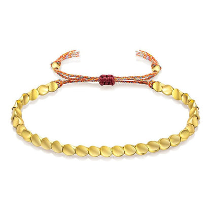 Unisex Copper Bead Red String Bracelet with Creative Tassels – Adjustable Friendship Handcrafted Bracelet - STAR8S