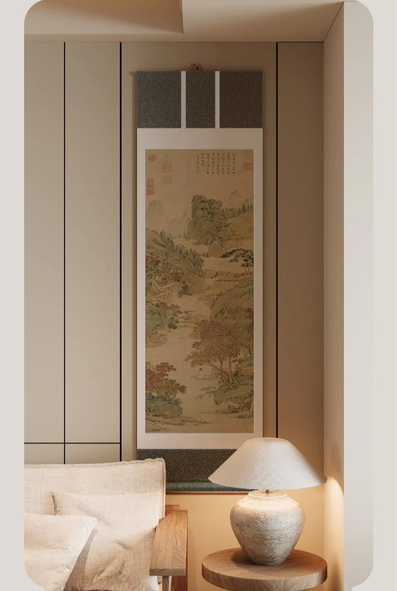 Vibrant HD Chinese Scroll Paintings | Qiu Ying's Maple Tree Fishing - STAR8S - STAR8S