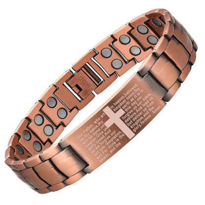 Vintage Creative Full Magnetic Metal Bracelet – Unisex Cross Design - STAR8S