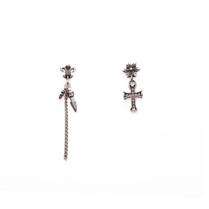 Vintage Gothic Cross Earrings – Punk Tassel Asymmetrical Stud Jewelry for Women - STAR8S