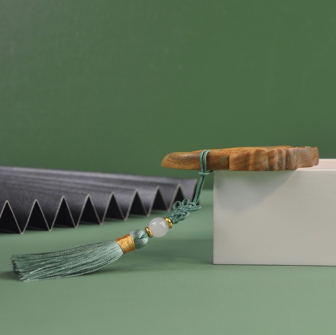Vintage Green Sandalwood Comb with Lotus Carving - Portable Mini Hair Comb - Perfect Gift - STAR8S